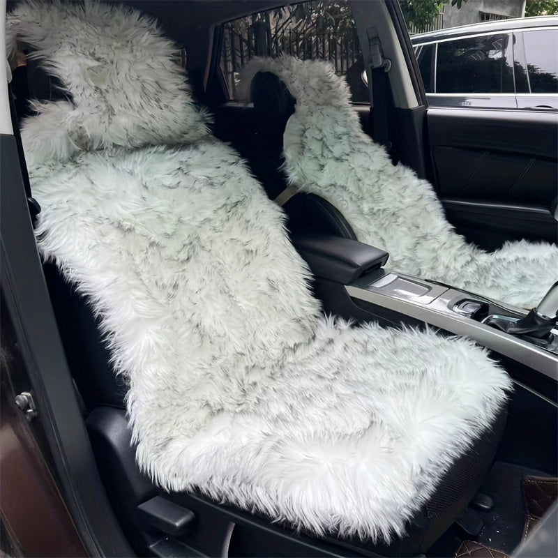 Thickened plush seat cushion for winter car driving.