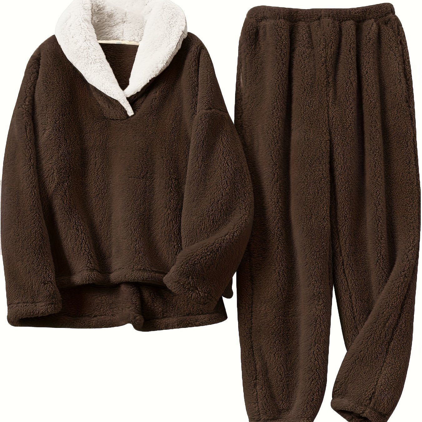 Cozy Flannel Loungewear Sets for Women, Long Sleeve Tops & Pants