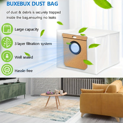 '- Set of 10 2.5L Vacuum Dust Bags for Eufy L50, L60, Self-Vac Base and other models 
- Compatible with Konka 1000, 8090 Ultra, 9090AI, Haier H9 Plus 
- Perfect for your cleaning needs