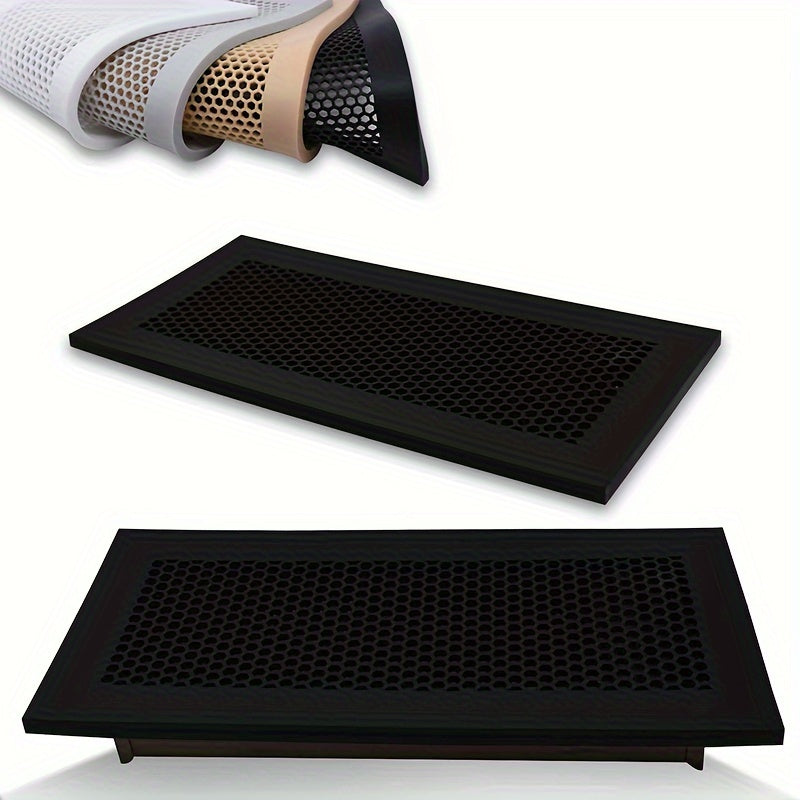 Silicone floor register protective cover designed for home floors, soft and durable material to cover air vents.