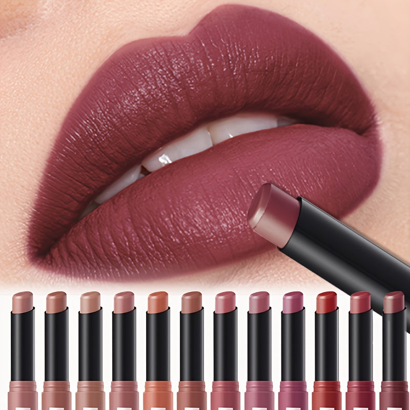 Smooth Velvet Matte Lipstick, Moisturizing, Easy to Apply with Natural Shine.