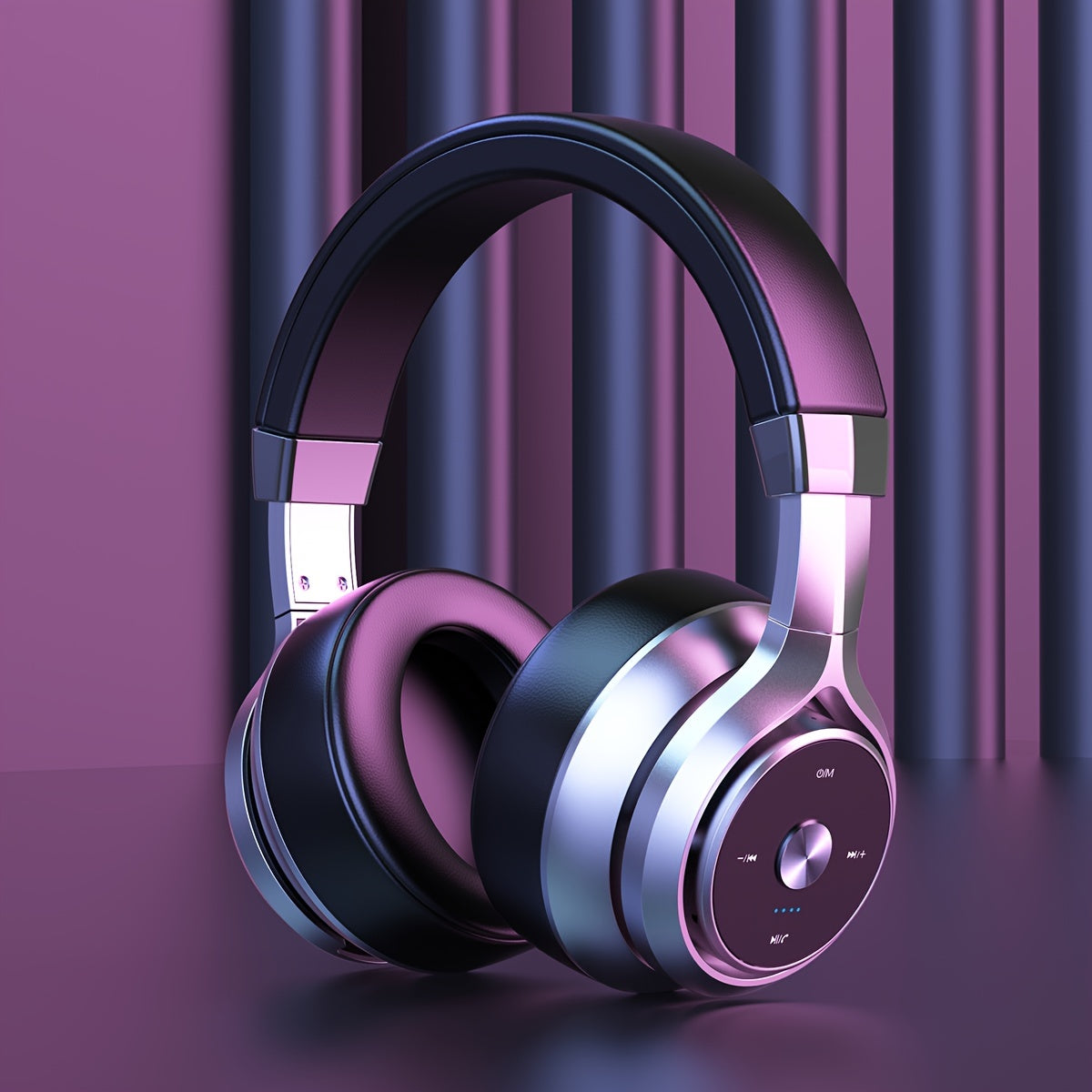 Wireless headphones with EQ Music Modes, microphone, and 30-hour playtime. HiFi stereo, foldable, lightweight design with deep bass for phone and PC use.