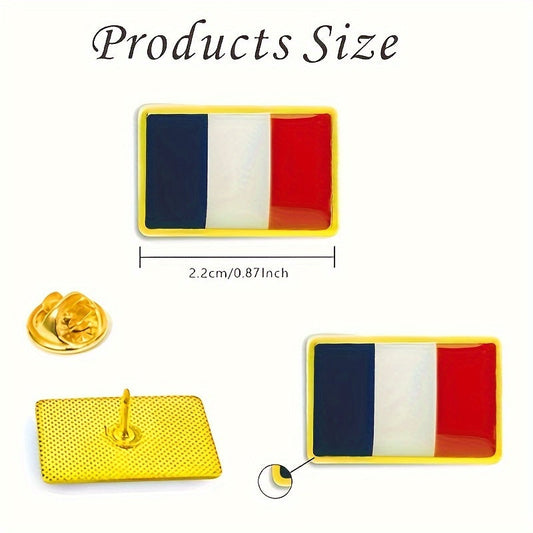 Vintage style alloy lapel badges for women in the shape of French flag brooch pins, set of 20 pieces.