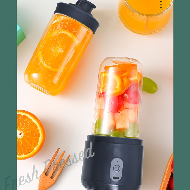 Experience the convenience of the RZSYZH Portable Blender - Rechargeable via USB, Featuring a Powerful Motor for Perfect Smoothies & Shakes, Suitable for Home, Office, and On-the-Go Use