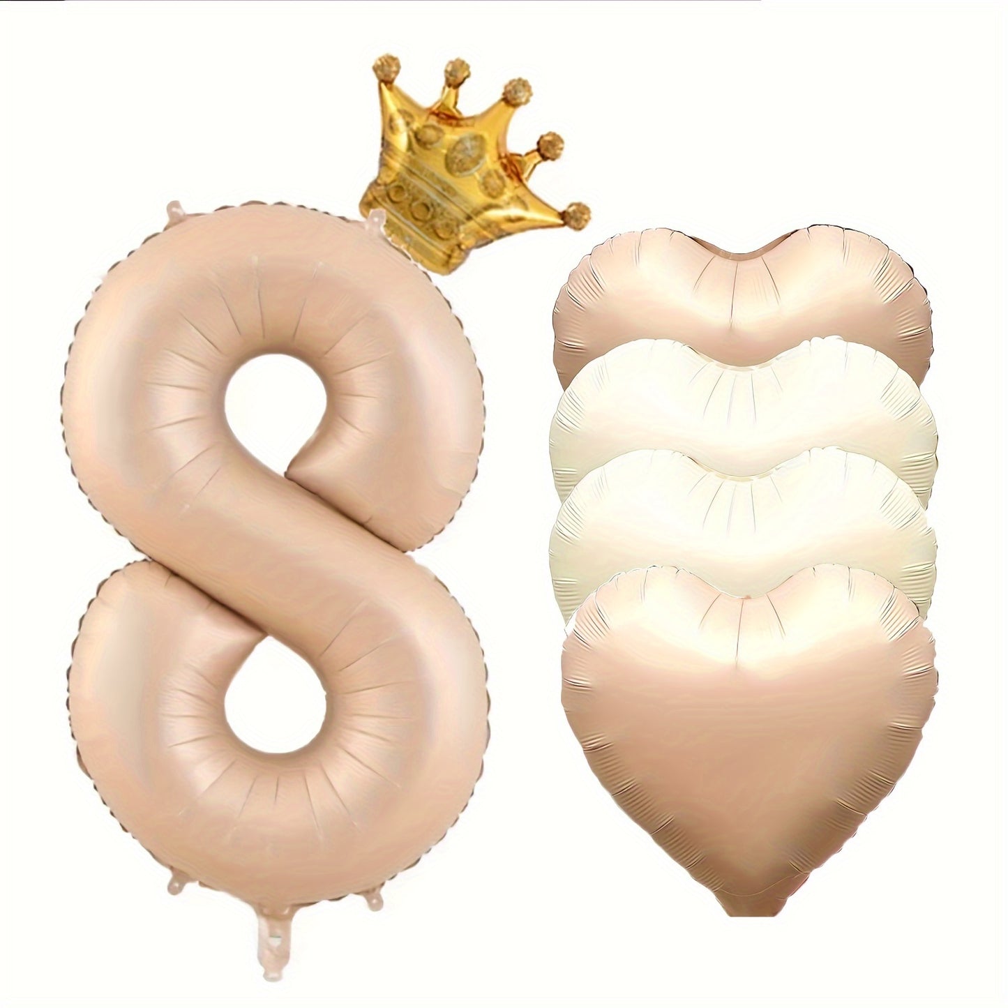 6-piece Number Foil Balloon Set for birthday parties, anniversaries, and themed events. Perfect for photo props and creating a festive atmosphere.