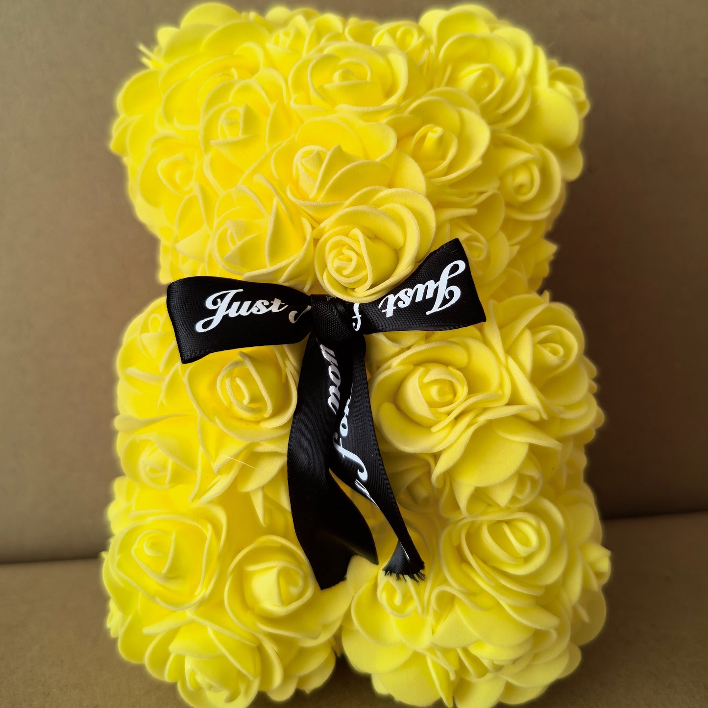 Artificial foam rose bear, great for Valentine's, Mother's Day, anniversaries, weddings, and home decor. (Box not included)