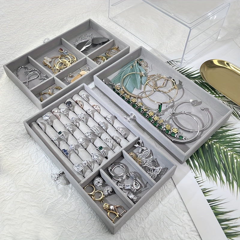 Jewelry Box with Three Layers for Organizing Earrings, Necklaces, and Rings, Transparent Design with Anti-Oxidation Protection