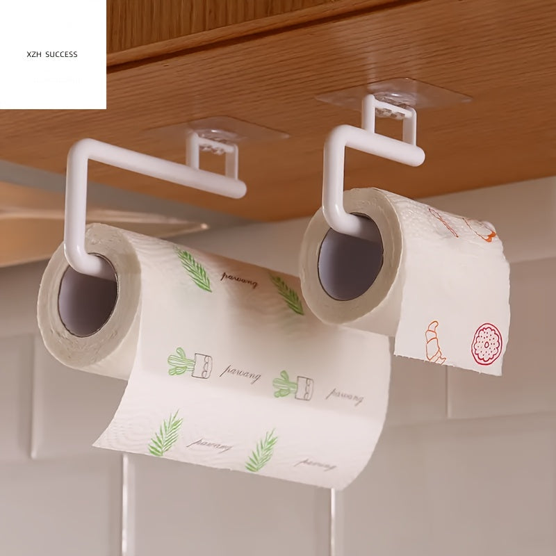 Effortlessly Installable Paper Towel Holder with Built-In Hook - Does Not Require Drilling, Ideal for Organizing Kitchen & Bathroom