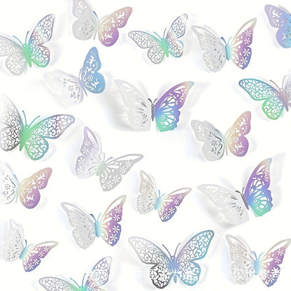 48 3D Butterfly Wall Stickers for Home Decoration and Parties