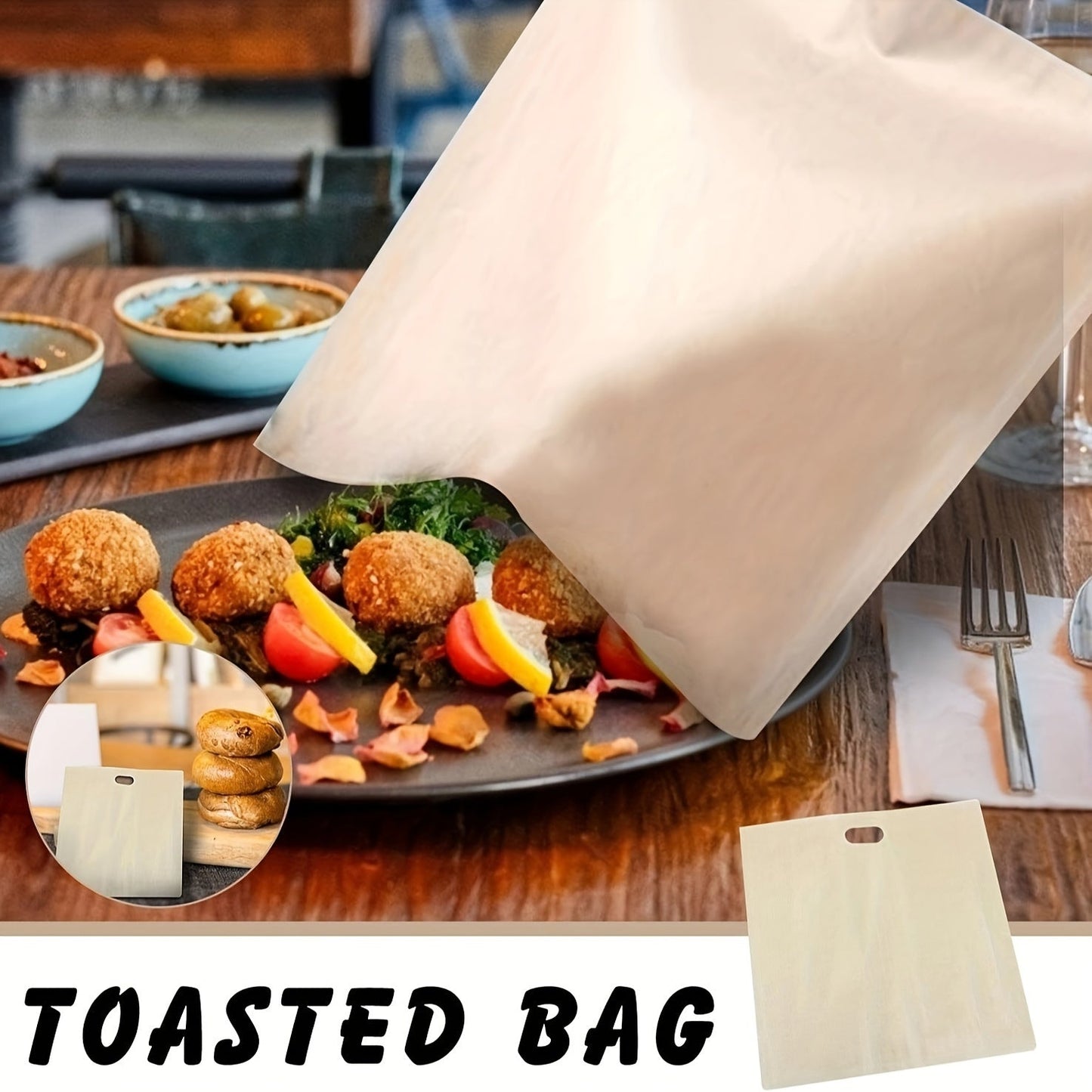 Reusable Non-Stick Toast Bags, measuring 16.0X16.51 cm - Ideal for Grilled Cheese, Sandwiches, Pizza, Paninis, and Garlic Bread - Can be Used in Microwave, Oven, or Grill for Versatile Cooking Options.