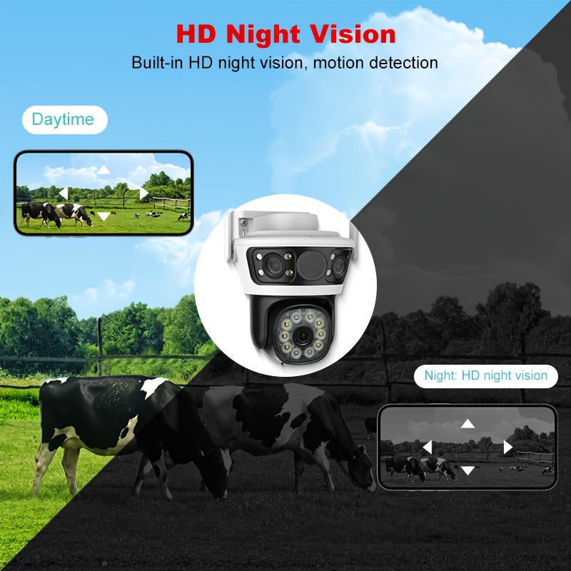 Get two Anyazhineng 1296P HD outdoor security cameras for wall hanging. These cameras are not waterproof and can be controlled through Android and an app. They feature night vision, are compatible with smartphones, have a 355° pan and 90° tilt, offer