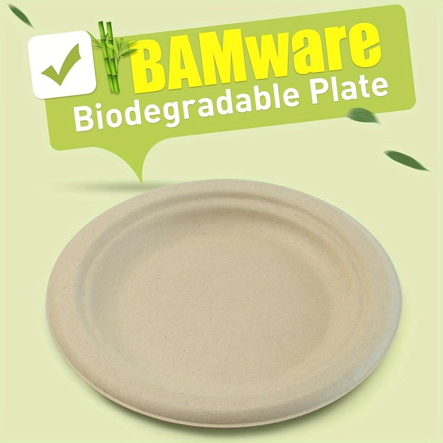 Pack of 100 Heavy Duty Disposable Plates, Made from Sugarcane Fiber Paper, 15.24 Cm in Size. Ideal for Cake, Desserts, BBQ, Home Kitchen, Restaurant, Picnic, Camping, Parties, and more. Perfect Party Supplies and Tableware.