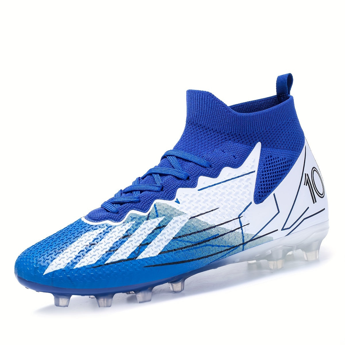 Stylish High Top Soccer Cleats with Spikes, Breathable and Non-slip for Professional Training and Competition