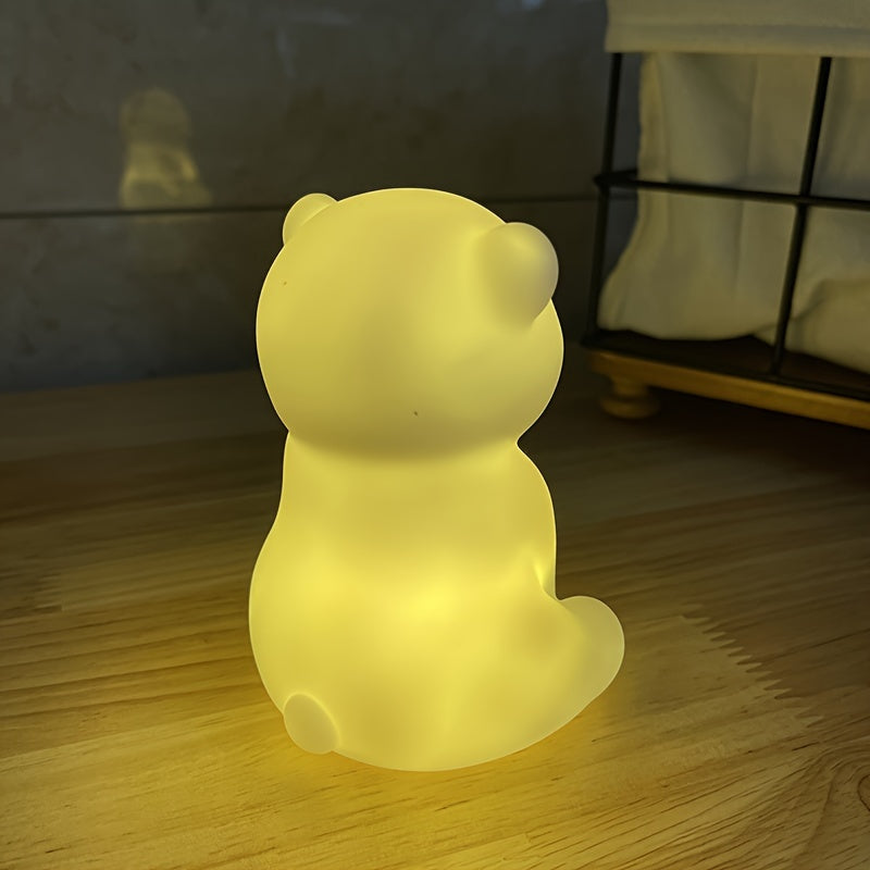 Get your hands on this adorable Cartoon Polar Bear Night Light! This energy-efficient LED lamp is rust-resistant and comes with a convenient toggle switch. Perfect for adding a touch of whimsy to your bedroom or living room decor, this plastic countertop