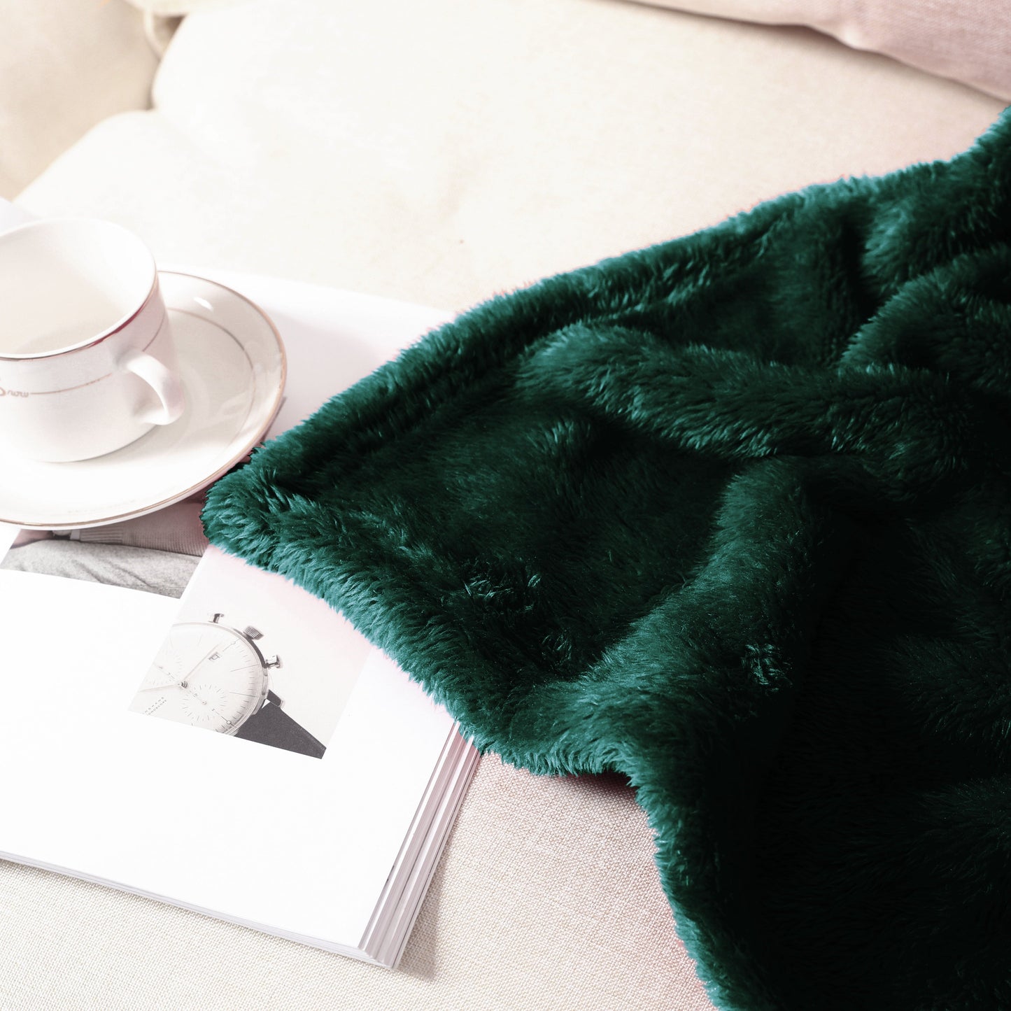 Soft, warm, and lightweight, this plush fleece baby size extra large throw blanket in forest green is perfect for couches, beds, and sofas. Ideal for snuggling up on chilly nights.