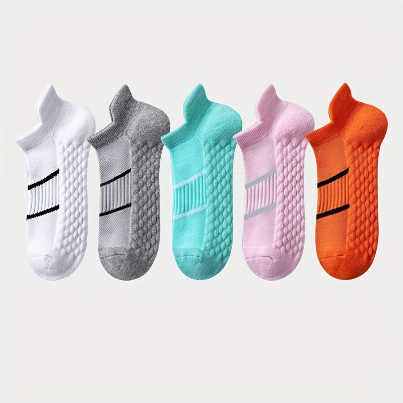 5 pairs of men's sports socks, breathable, anti-odor, with ear lifting heel guard