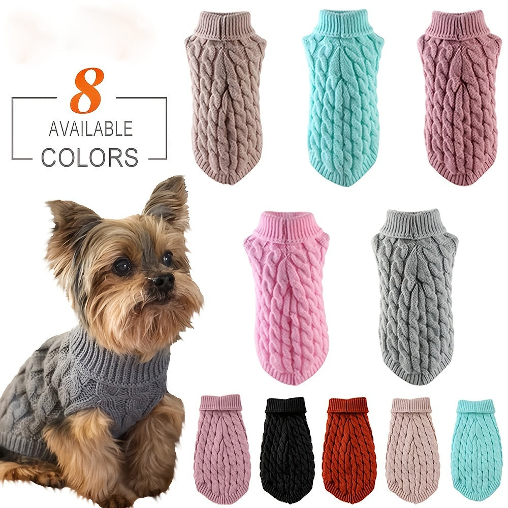 Soft pet sweater for cats and dogs, perfect for small to medium breeds, can be machine washed.