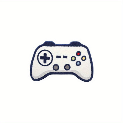 Faux fleece rug in the shape of a game controller, measuring 60.96 x 91.44 cm. Features a 3D design and soft texture, perfect for gaming enthusiasts. Can be hand washed and used as a bedroom floor mat or living room sofa table decor.