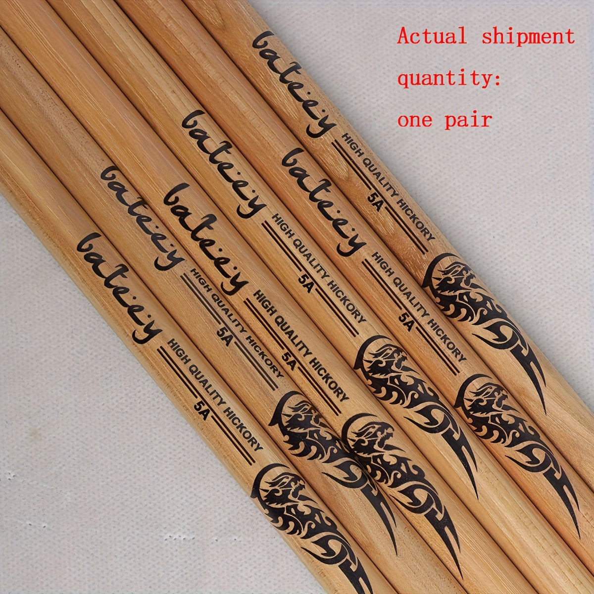 North American walnut drumsticks available in 5A, 5B, and 7A models for performance and practice.