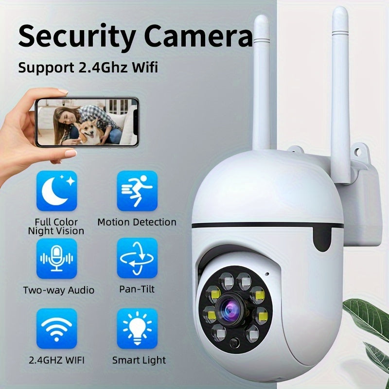 Introducing the Zhxinsd Wireless Security Camera - a high-quality 2MP camera that offers 2.4G WiFi connectivity for seamless home surveillance. With built-in auto tracking, color night vision, and two-way audio, this smart PTZ camera is perfect for both