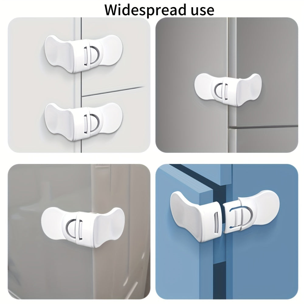 Set of 6 Safety Locks for Cabinets, Drawers & Fridge - Simple Installation, No Need for Drilling, Made of Non-Toxic ABS Material