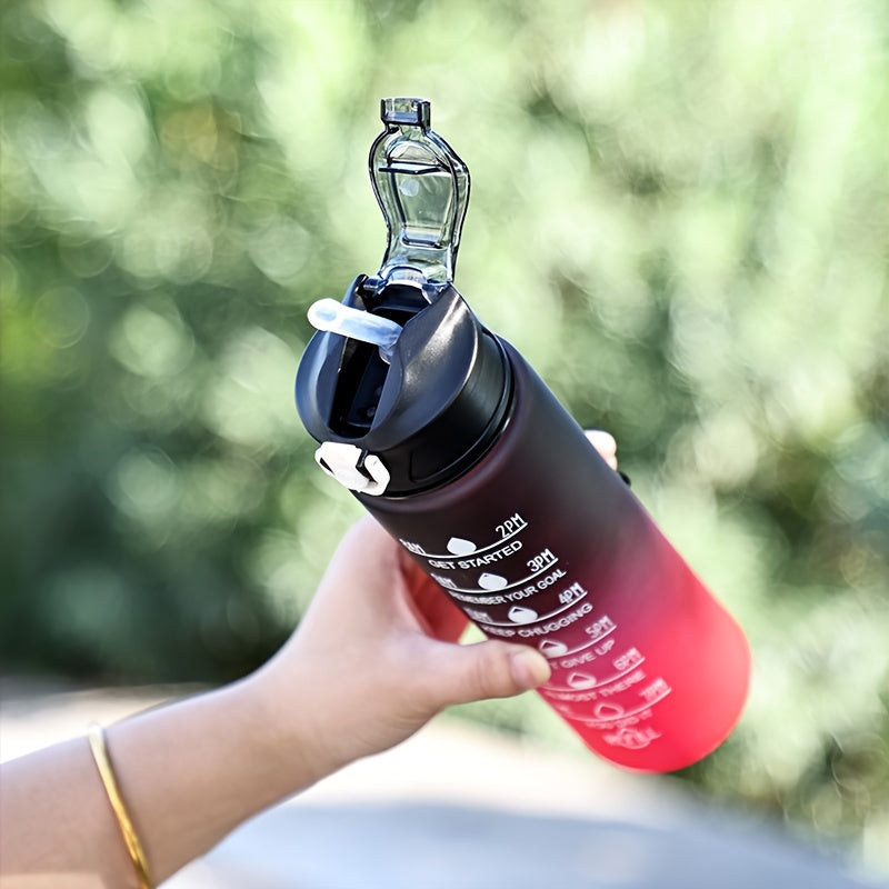 Motivational water bottle for outdoor activities, fitness, and gifts.