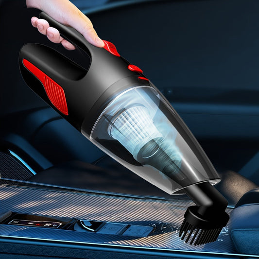 High-powered CascadeVac Cordless Handheld Vacuum Cleaner with USB rechargeable lithium battery, large capacity, crevice tool, cloth filter - perfect for cleaning home, car, and office.