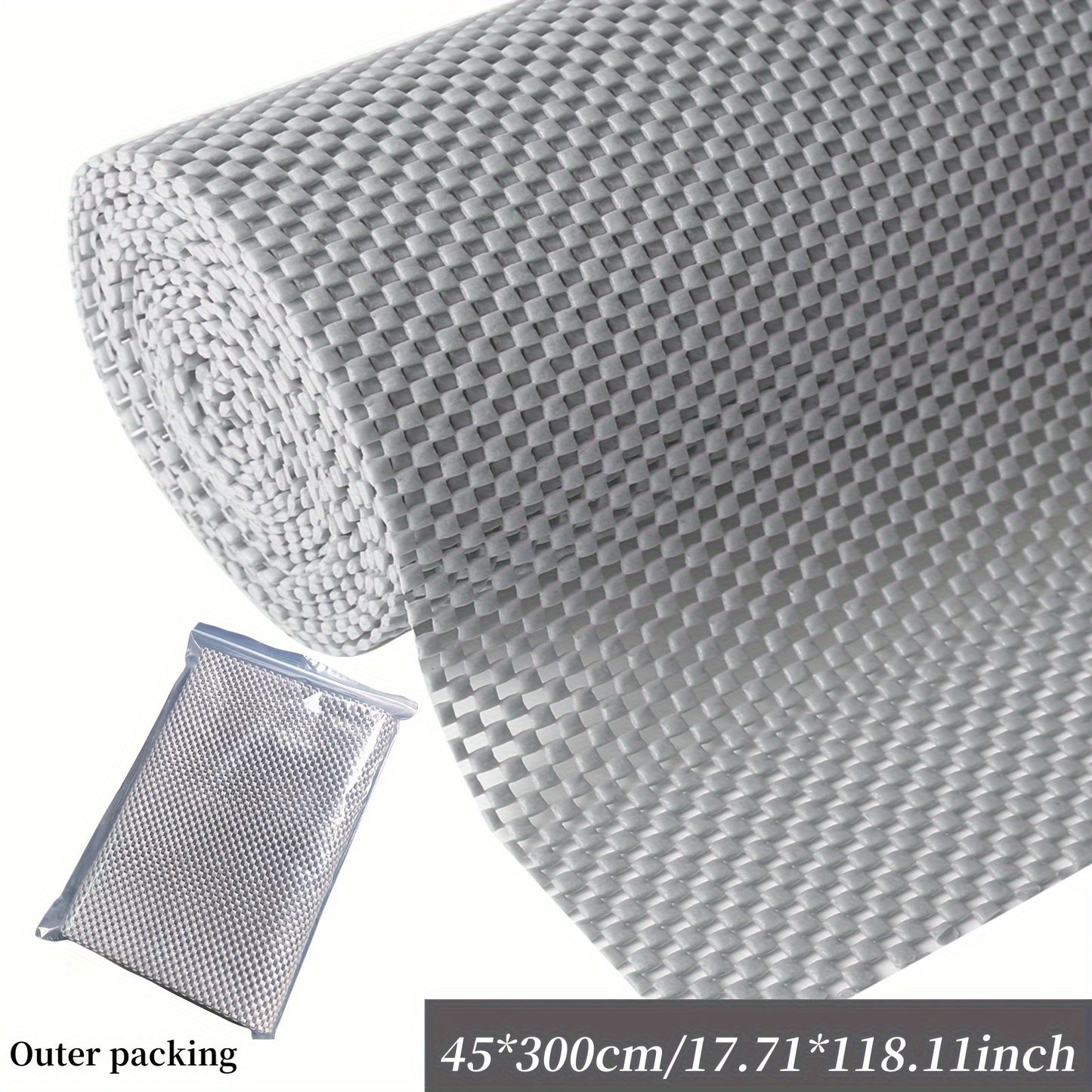 Thick non-adhesive shelf liner for cabinets, drawers, and closets - easy to install, multi-purpose and customizable.