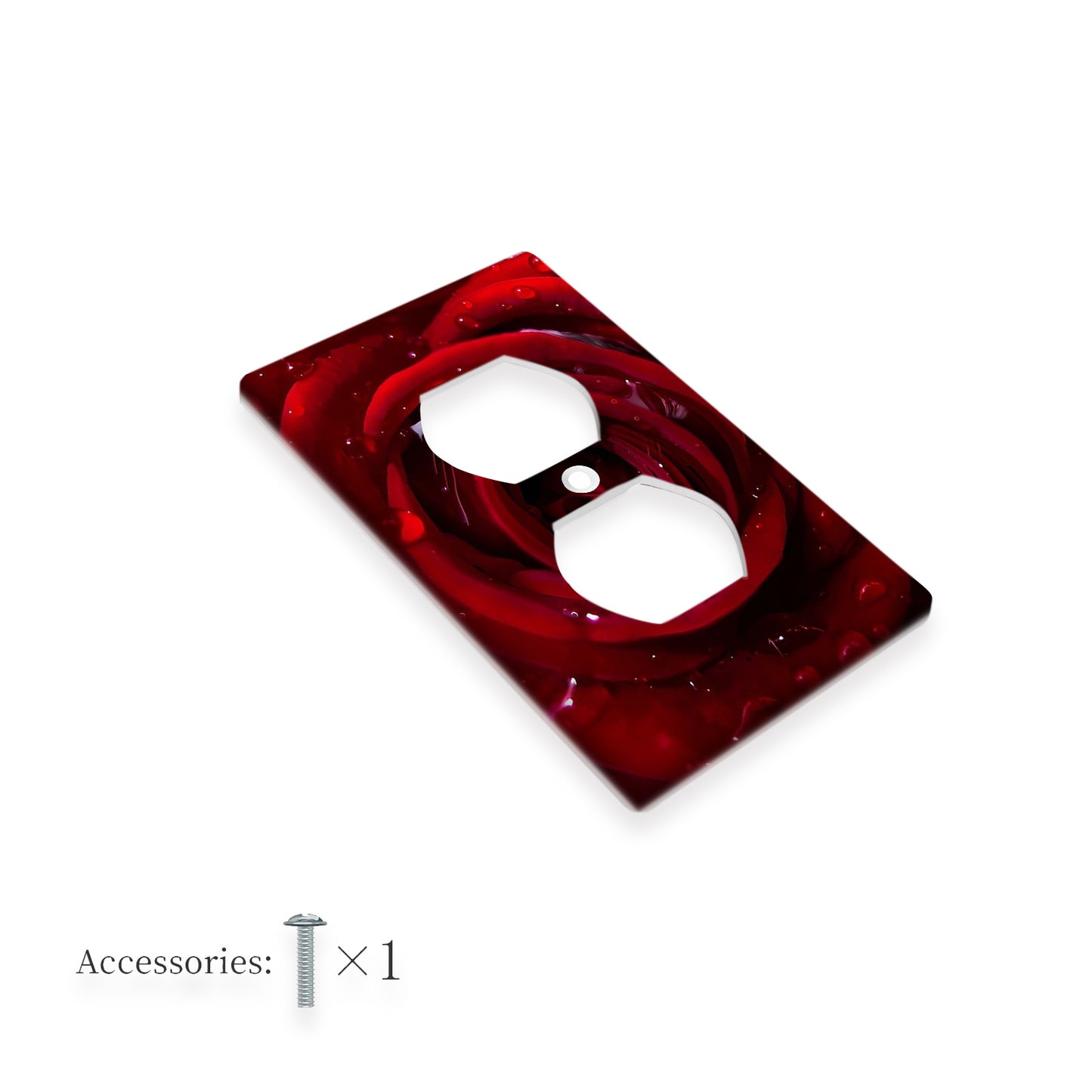 1pc ACOZUHSE Fresh Red Rose Light Switch Cover, suitable for various rooms and indoor/outdoor use.