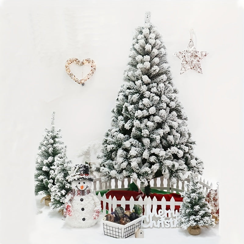 Luxury Crypt Christmas Tree Made of Flocked Artificial Cedar, Reusable with Simple Assembly & Disassembly, Convenient Detachable Storage, Perfect for Festive Home, Office, and Party Decor - White