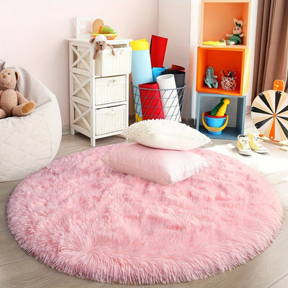 Upgrade your living room or bedroom decor with this super soft tie-dyed stylish pink round carpet rug. Made from upgraded shaggy and fluffy fabric, this larger floor rug adds a cozy atmosphere to any space. Durable and easy to maintain, this carpet is