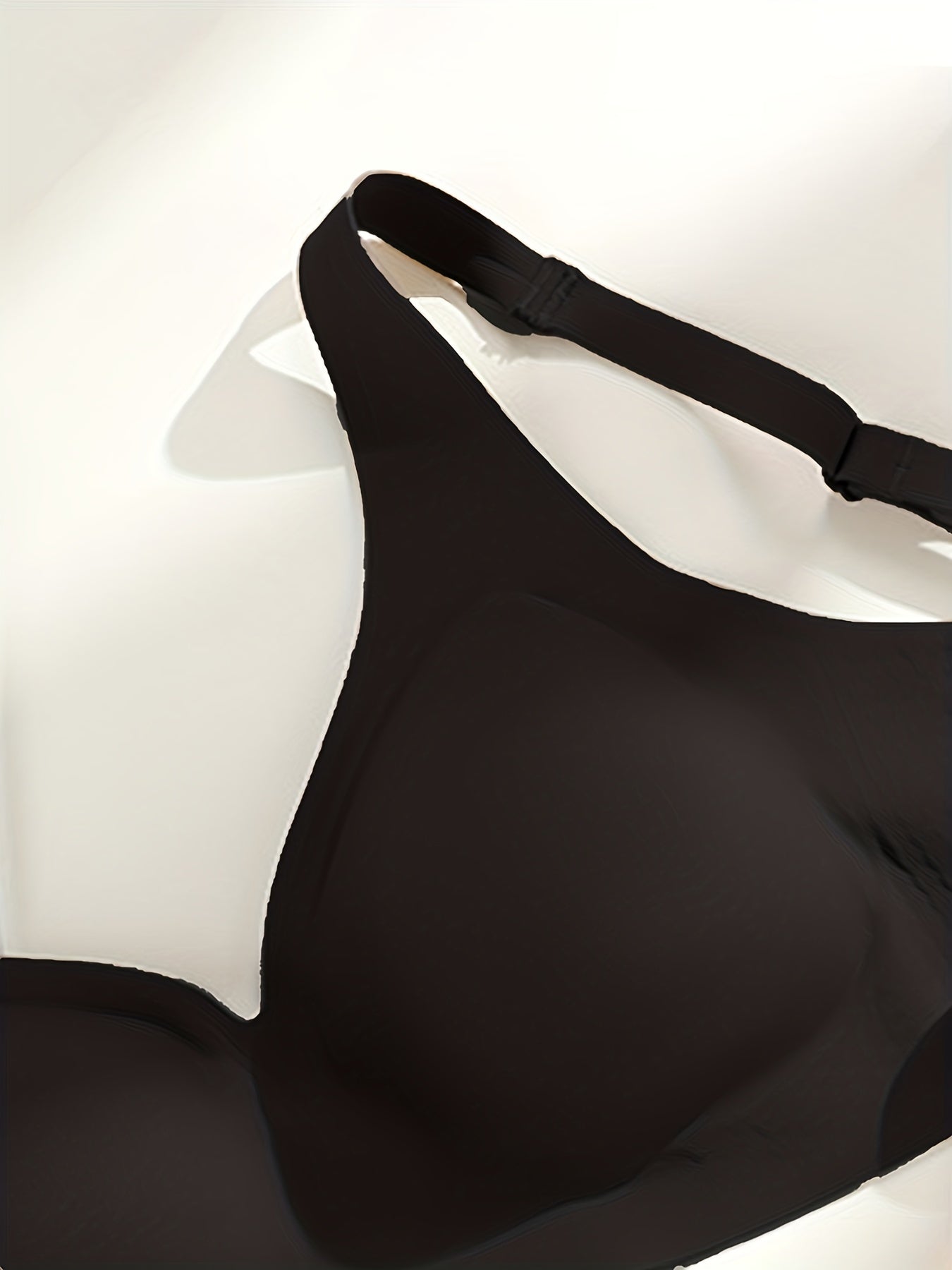 Wireless V-neck bra with removable pad and seamless jelly cup, for all-day comfort.