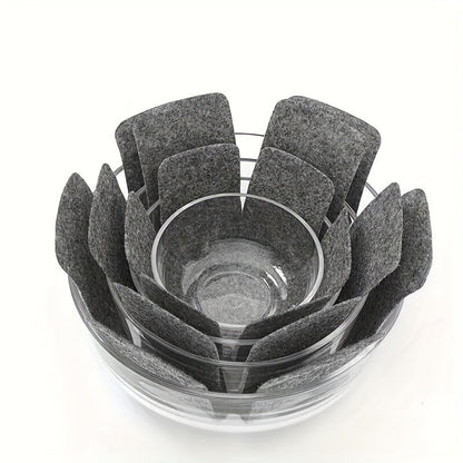 Set of 12 Multi-Layer Felt Pot Protectors - Non-Stick, Scratch-Resistant Mats for Cookware and Kitchen Storage