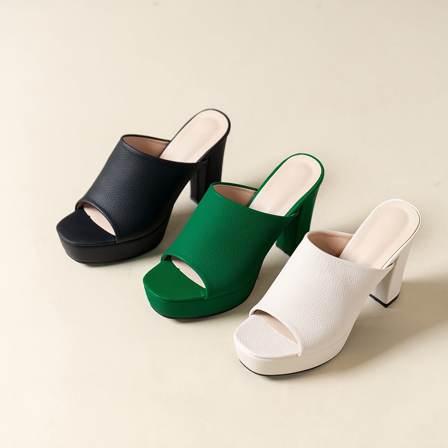 Women's Elegant Slip-On Sandals with Chunky Heel for Summer Parties