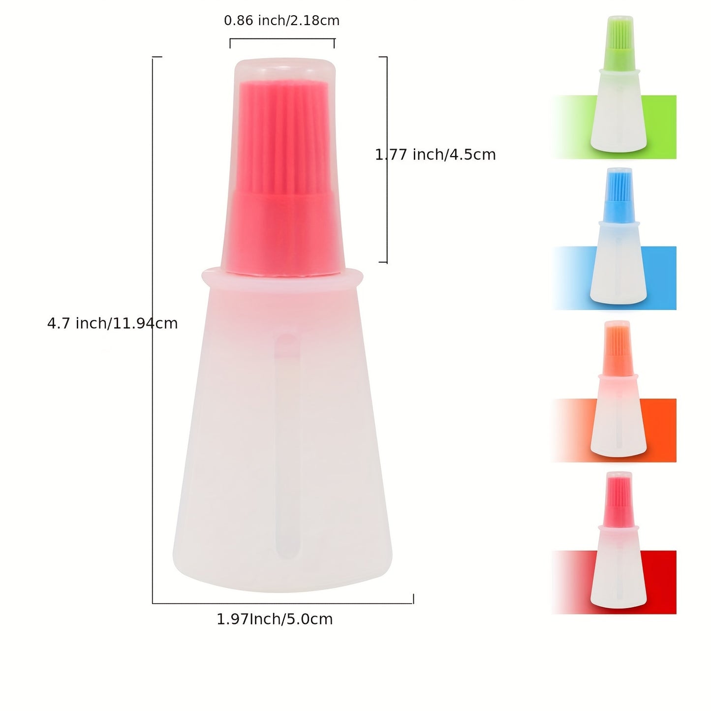 Portable silicone oil bottle with brush for outdoor baking and BBQ.