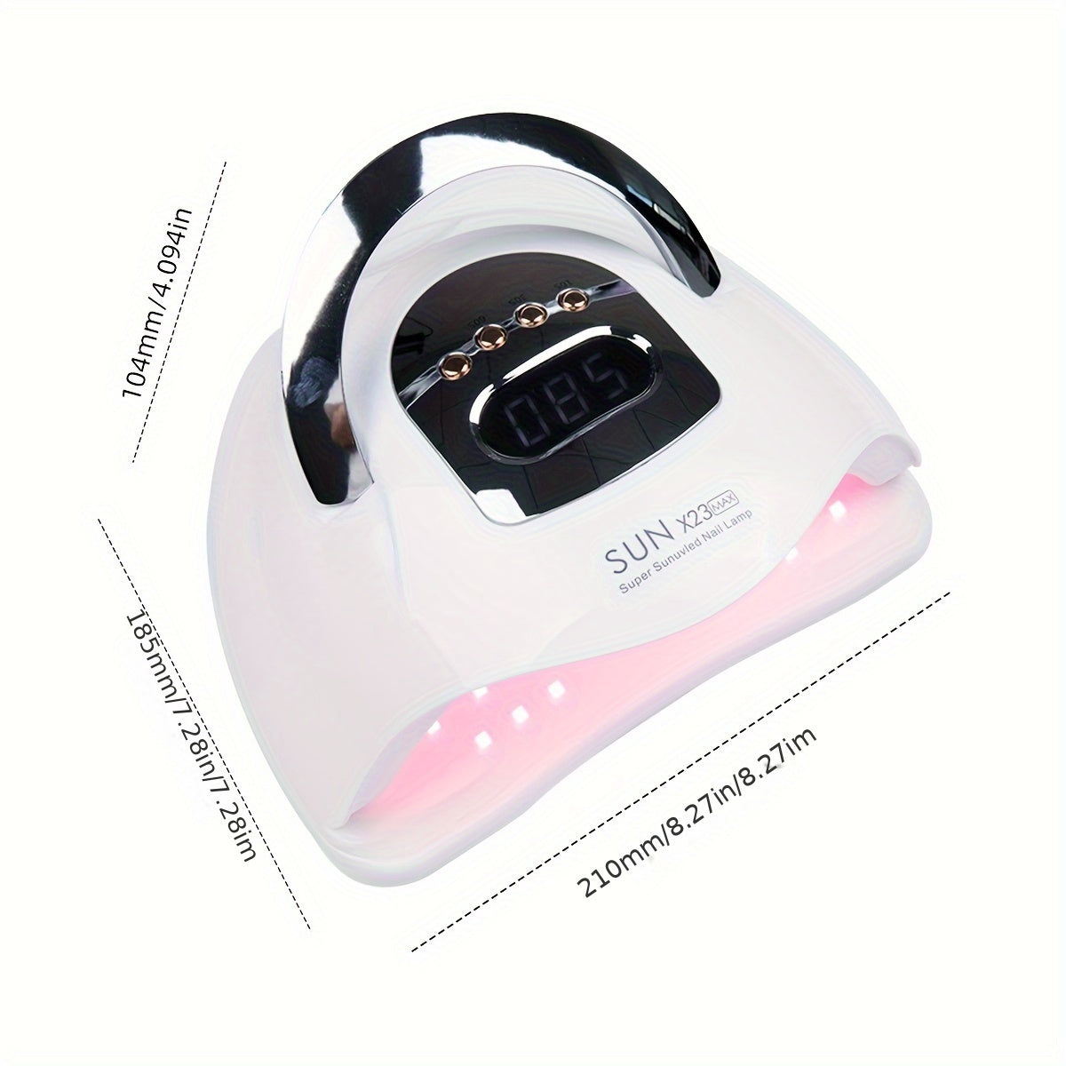 High-power LED nail light machine with 81 beads, automatic sensing function, 4-speed timer, and European plug for salon and home manicures. Perfect for beginners.