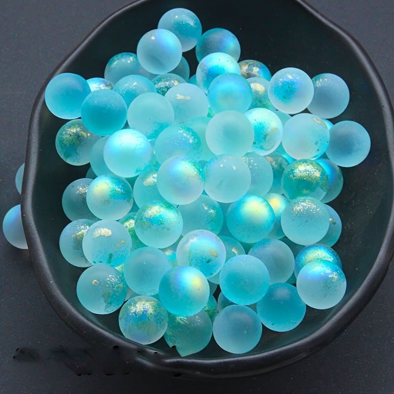 10 glow-in-the-dark glass beads, 12mm, for DIY crafts, jewelry making, and aquarium decor.