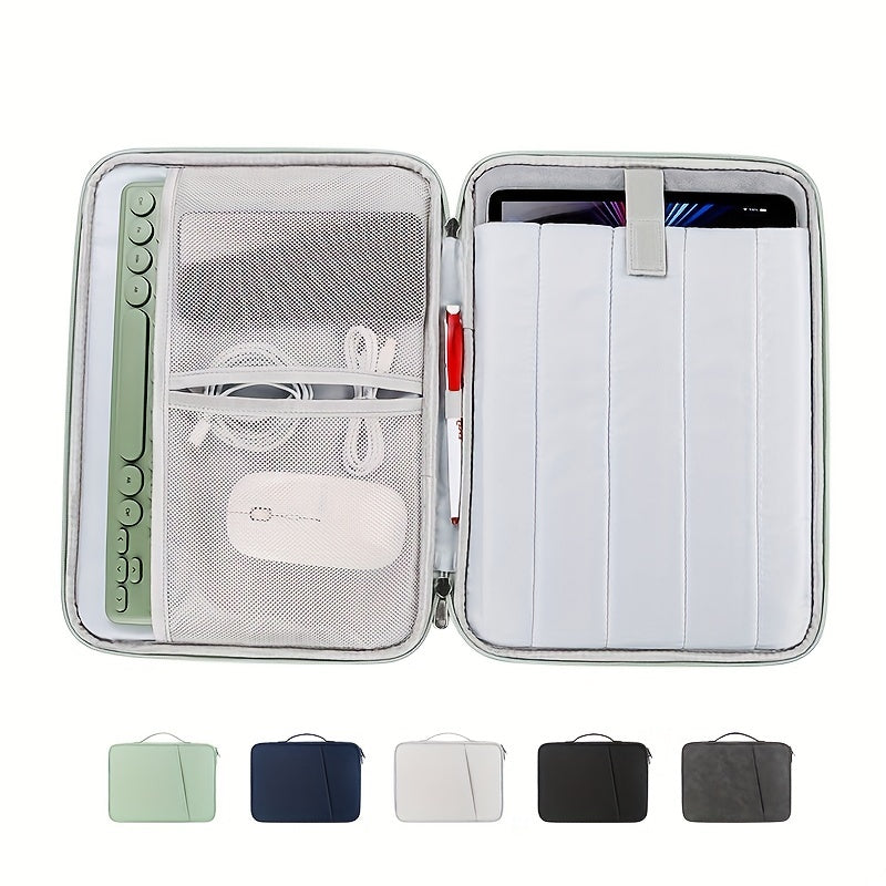 Pad storage bag for tablets and laptops measuring 27.43 cm x 27.94 cm x 32.77 cm. Protects devices in a carrying case with pockets for office supplies.