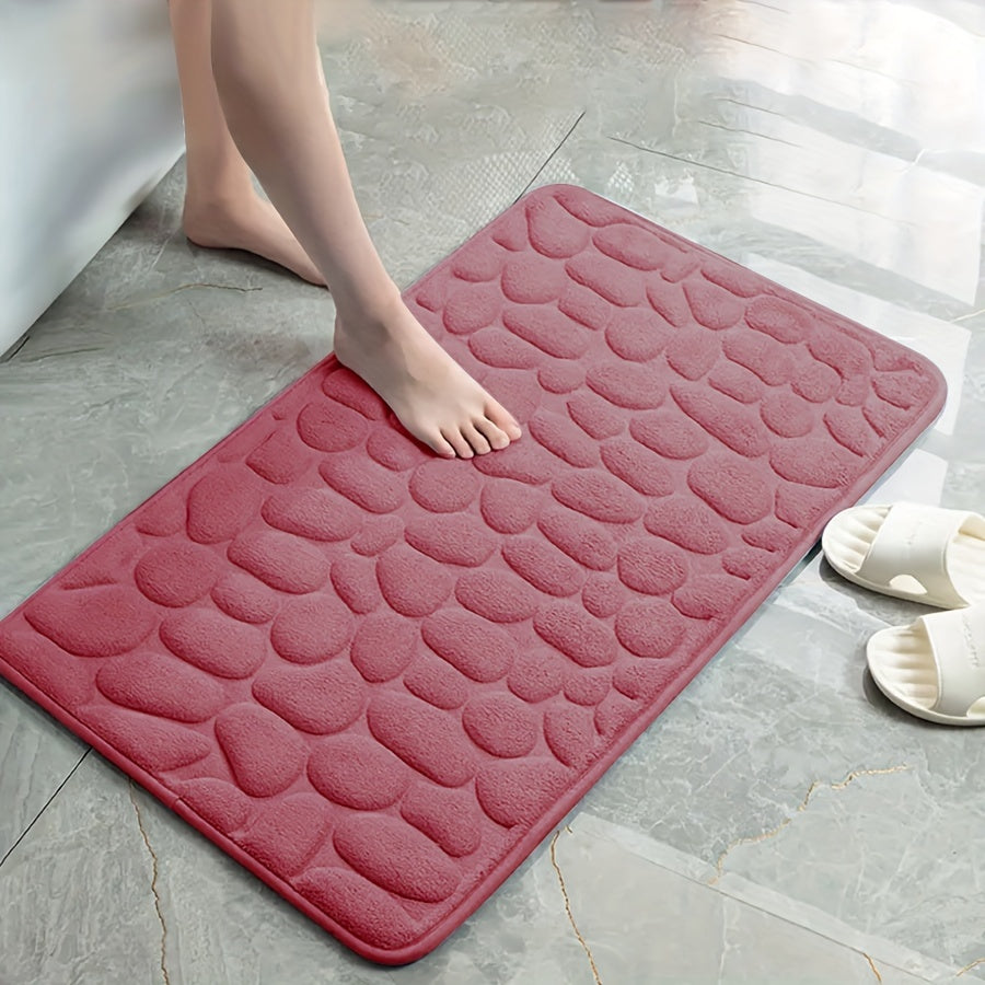 Ultra-absorbent bath mat with high-density memory foam, non-slip design, and super soft luxury feel, perfect for tubs and showers.