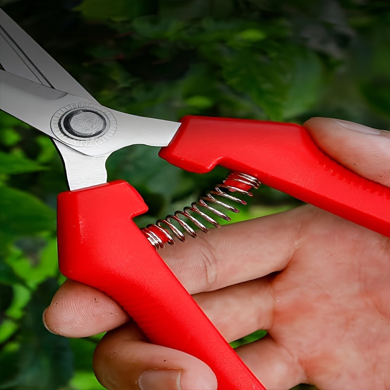 1pc premium stainless steel garden shears for effortless cutting, no battery required, classic style for home gardening enthusiasts.