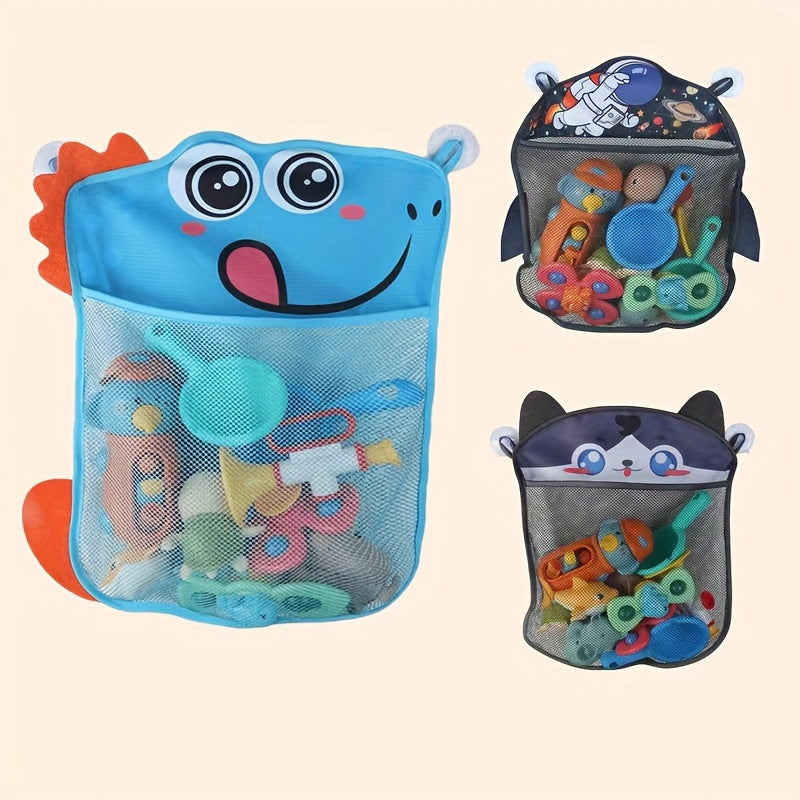 Baby Bath Toy Storage Bag with Suction Cups for Bathroom Organizing, Kid's Toy Holder