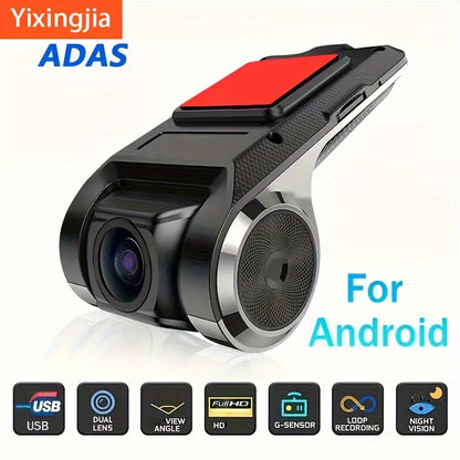 YIXINGJIA Android Avtomobil Navigatsiya Tizimi 720p HD Dash Cam va ADAS Haydash Yordamchisi bilan, USB Quvvatlanadi, Yo'lovchi Tomonida Orientatsiya, Ekransiz, Android Qurilmalari uchun