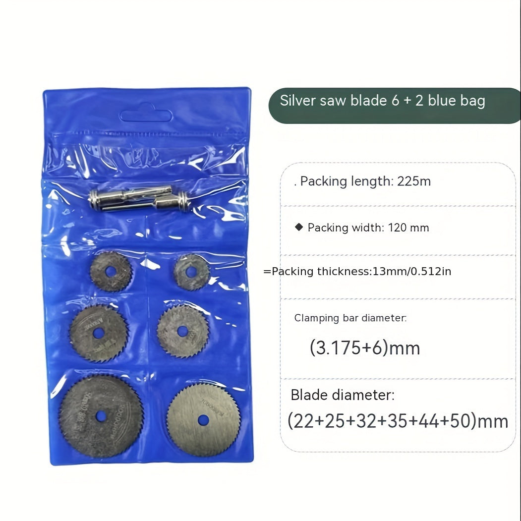 7/8pcs/Set High Speed Steel Cutting Blade for Woodworking, Rotary Electric Disk Tools, cutting Wood, Plastic, Copper, Aluminum, Soft Metal. Washable and requires no assembly.