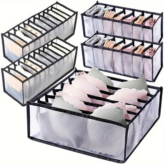 3-piece lightweight storage box with grids for underwear, socks, and jeans.