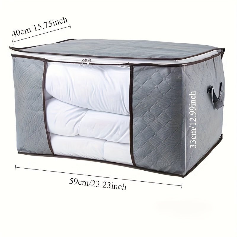 Get yourself a CozyLife Fabric Storage Bag to keep your clothes and quilts organized and protected. This non-woven organizer is a moisture-proof solution for storing comforters, blankets, and bedding. With its multipurpose rectangle shape, this bag will