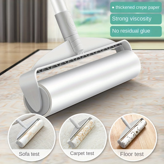 Long handle telescopic epilator removes pet hair and dust from carpets and sofas efficiently.