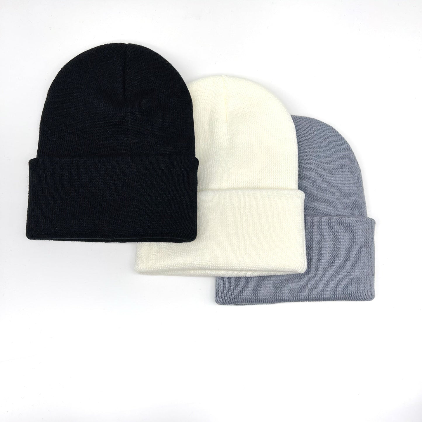 Set of 3 MLFO Unisex Acrylic Beanies, 100% High Stretch Knit Winter Ski Hats in Solid Colors. Windproof, Lightweight, and Warm Caps for Men and Women, Perfect for Street Style.