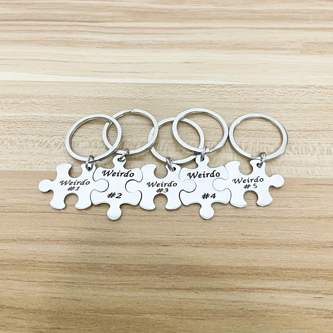 Set of 5, 6, 7, 8, 9, or 10 Engraved Best Friends Keychains - Made of Stainless Steel with Puzzle Design. Ideal for Graduation, Christmas, or any occasion to show appreciation to your BFFs or family. A symbol of enduring friendship that is suitable for