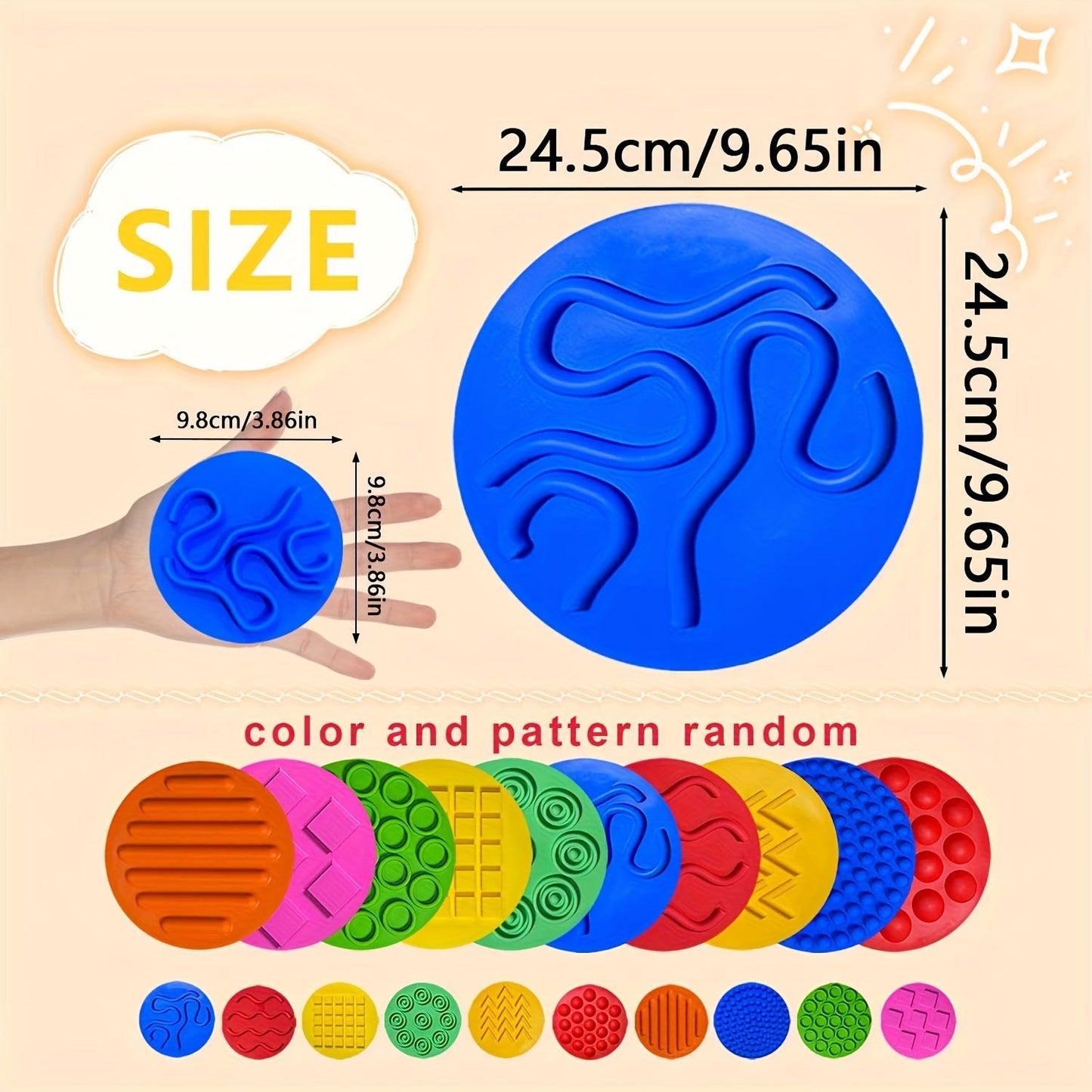 Educational Waterproof Silicone Floor Mats for Playtime - Enhance Sensory Development with Matching Games and Stimulation Circles, Perfect for Calming Activities and Early Learning. Ideal for Children with Autism and Processing Difficulties.