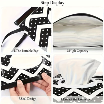 Set of 2 or 4 Portable Wet Wipe Bags, Reusable Containers for Wipes, Ideal for Travel